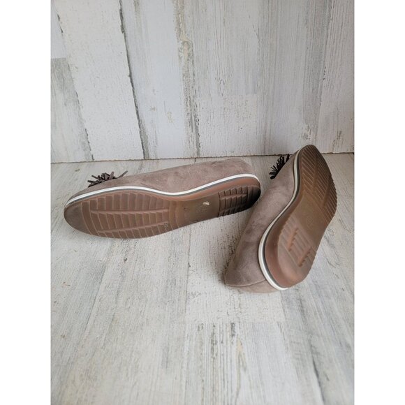 Jenny by ara US 8 tan pom pom flats women's shoe - Picture 5 of 7